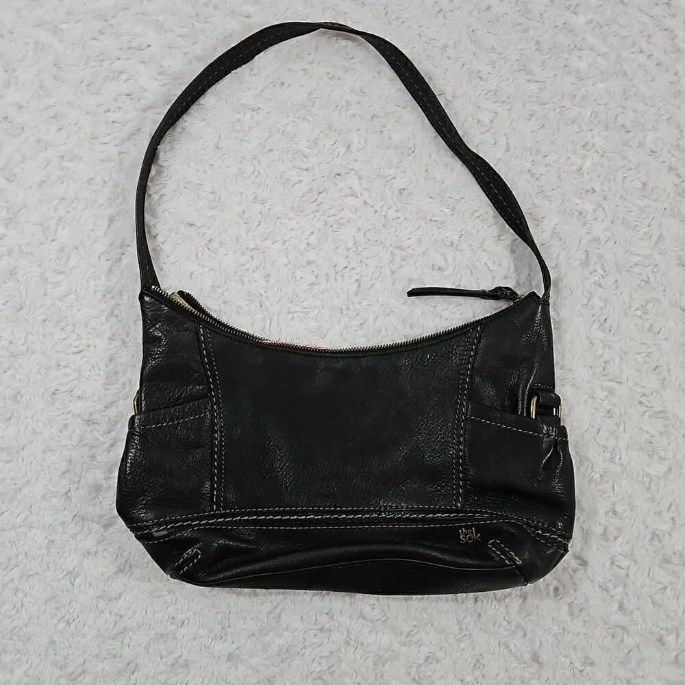 The Sak ‘Kendra’ Black Leather Soft Hobo Shoulder Bag Vegan Leather